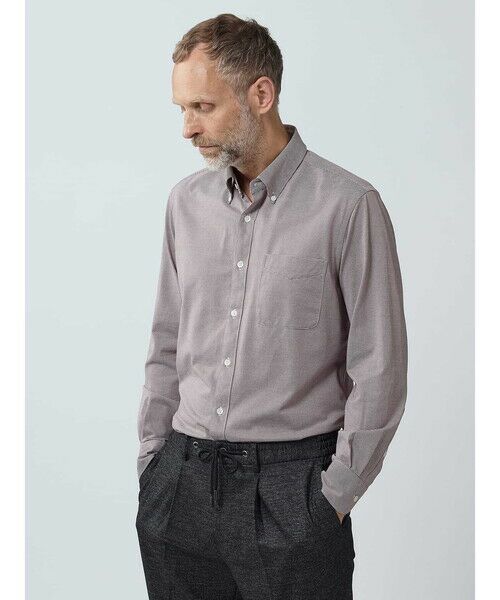 Aquascutum/アクアスキュータム TEC.3 Knit Houndstooth Shirt ボルドー LL Aquascutum/アクアスキュータム TEC.3 Knit Houndstooth Shirt ボルドー LL