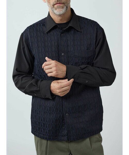 Aquascutum / アクアスキュータム シャツ・ブラウス | Logo Jacquard Combination Shirt Jacket | 詳細5