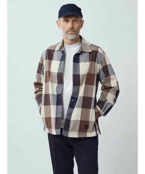 Aquascutum/アクアスキュータム Big Club Check Shirt Jacket ﾈｲﾋﾞｰ LL