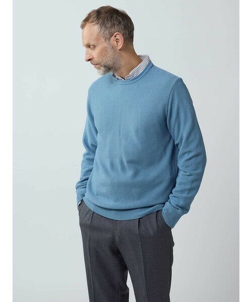 Aquascutum/アクアスキュータム Wool and silk crew-neck サックス LL Aquascutum/アクアスキュータム Wool and silk crew-neck サックス LL