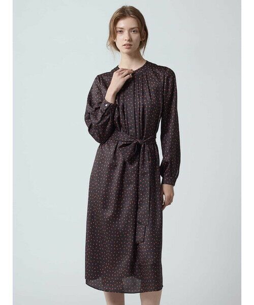 Aquascutum / アクアスキュータム ドレス | スクエアードットプリント ドレス(ブラック)