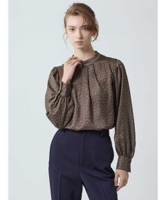 Aquascutum / アクアスキュータム シャツ・ブラウス | スクエアードット スタンドカラーブラウス