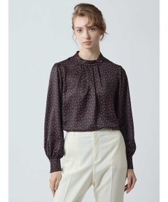 Aquascutum / アクアスキュータム シャツ・ブラウス | スクエアードット スタンドカラーブラウス