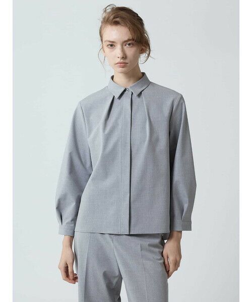 Aquascutum/アクアスキュータム 【セットアップ対応】プレーンポプリンブラウス グレー 8 Aquascutum/アクアスキュータム 【セットアップ対応】プレーンポプリンブラウス グレー 8