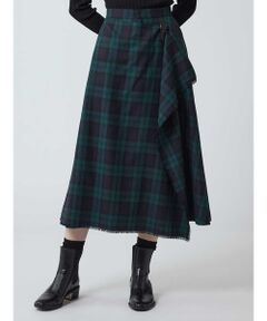 Aquascutum / アクアスキュータム ミニ・ひざ丈スカート | BLACK WATCH フレアスカート