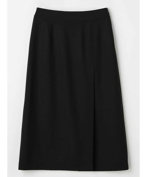 Aquascutum / アクアスキュータム ミニ・ひざ丈スカート | ラップデザイン セミフレアスカート | 詳細8