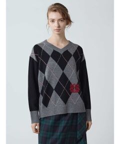 Aquascutum / アクアスキュータム ニット・セーター | カシミヤ混アーガイルニット