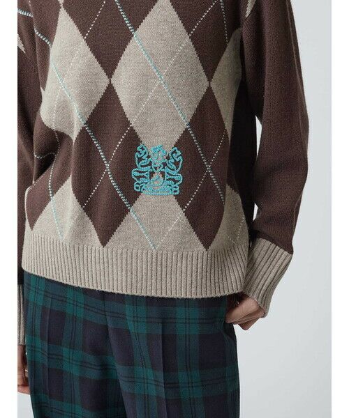 Aquascutum / アクアスキュータム ニット・セーター | カシミヤ混アーガイルニット | 詳細5