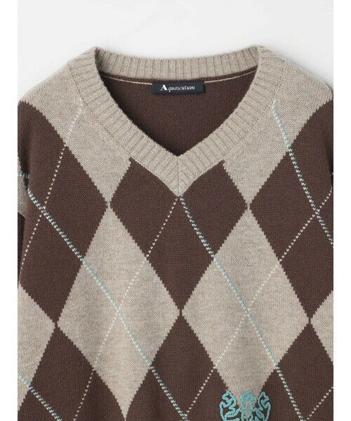 Aquascutum / アクアスキュータム ニット・セーター | カシミヤ混アーガイルニット | 詳細8