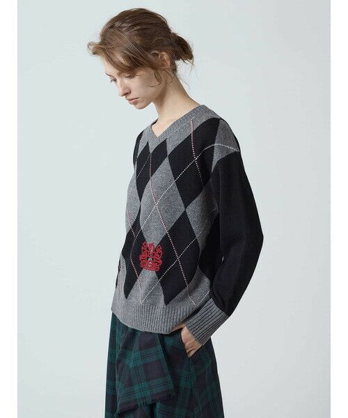 Aquascutum / アクアスキュータム ニット・セーター | カシミヤ混アーガイルニット | 詳細13