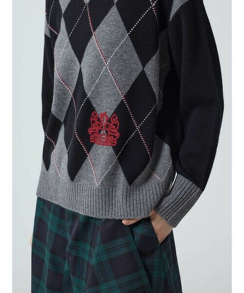 Aquascutum / アクアスキュータム ニット・セーター | カシミヤ混アーガイルニット | 詳細14