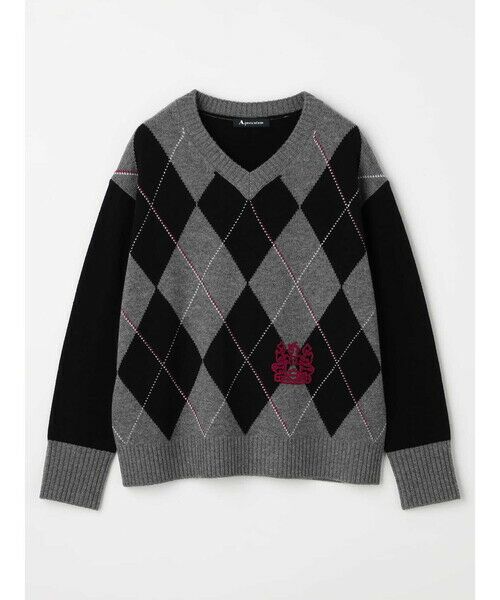 Aquascutum / アクアスキュータム ニット・セーター | カシミヤ混アーガイルニット | 詳細15