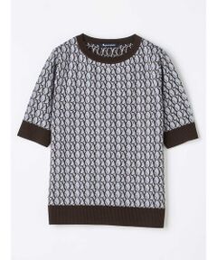 Aquascutum / アクアスキュータム ニット・セーター | 【アンサンブル対応】AQジャカード半袖ニット