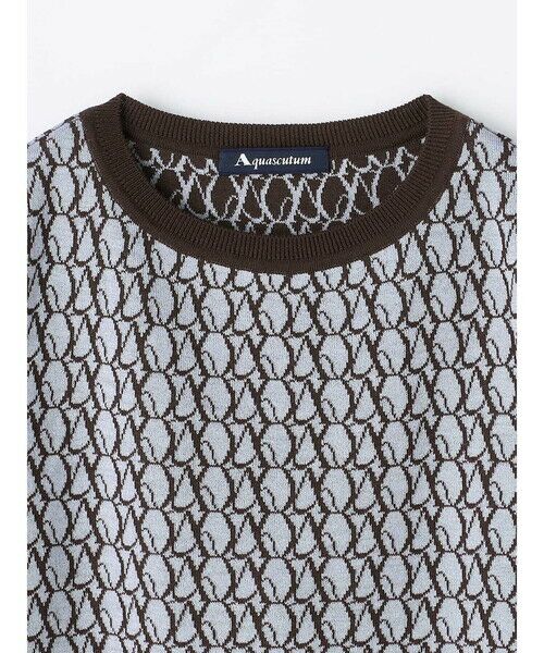 Aquascutum / アクアスキュータム ニット・セーター | 【アンサンブル対応】AQジャカード半袖ニット | 詳細3