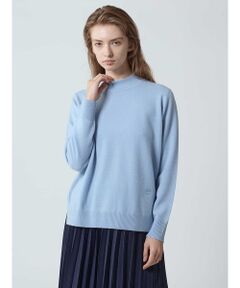 【新品】高級Aquascutum セーター カシミヤ100% ネイビー AR49 Super120's ハイゲージニット （ニット・セーター