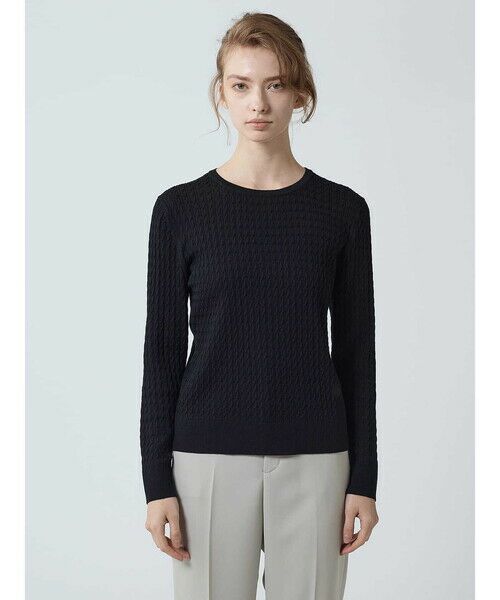 Aquascutum / アクアスキュータム ニット・セーター | 【アンサンブル対応】ミニケーブルプルオーバー | 詳細3