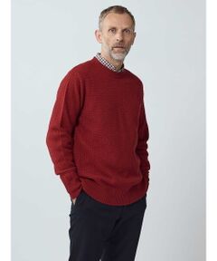 Aquascutum / アクアスキュータム ニット・セーター | Basket-knitting crew-neck