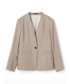 Aquascutum / アクアスキュータム テーラードジャケット | カシミヤ ストレッチ ノーカラーJK