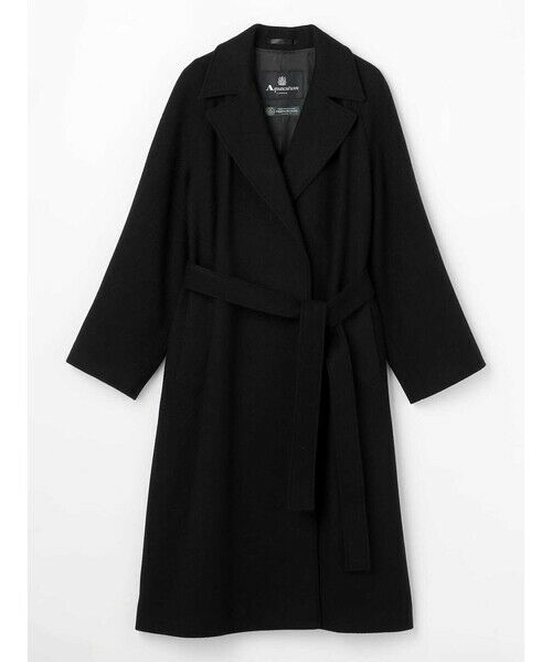 Aquascutum / アクアスキュータム その他アウター | カシミヤツィード ベルテッドコート（ﾌﾞﾗｯｸ）