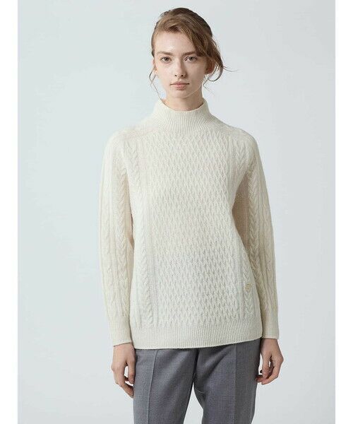 Aquascutum / アクアスキュータム ニット・セーター | ホールガーメントケーブルニット（ﾎﾜｲﾄ）