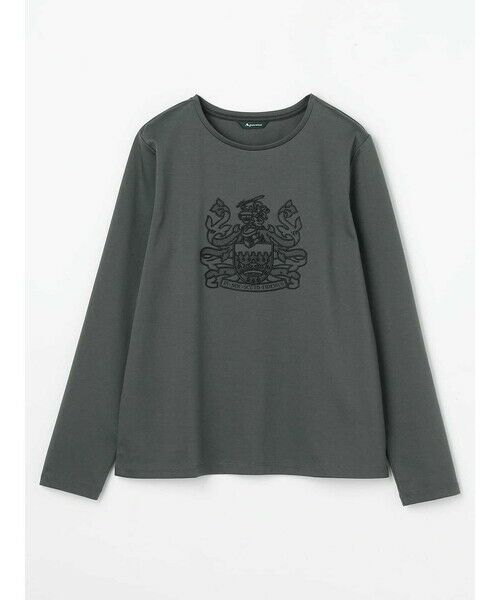 Aquascutum/アクアスキュータム クレスト刺繍 長袖Tシャツ ダークグレー 12 Aquascutum/アクアスキュータム クレスト刺繍 長袖Tシャツ ダークグレー 12