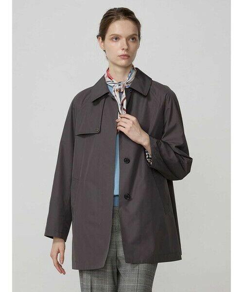 Aquascutum / アクアスキュータム その他アウター | SORELAタフタ Ａラインコート（ﾀﾞｰｸｸﾞﾚｰ）