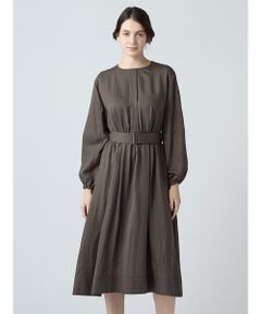 Aquascutum / アクアスキュータム ドレス | パフスリーブ ベルト付ドレス