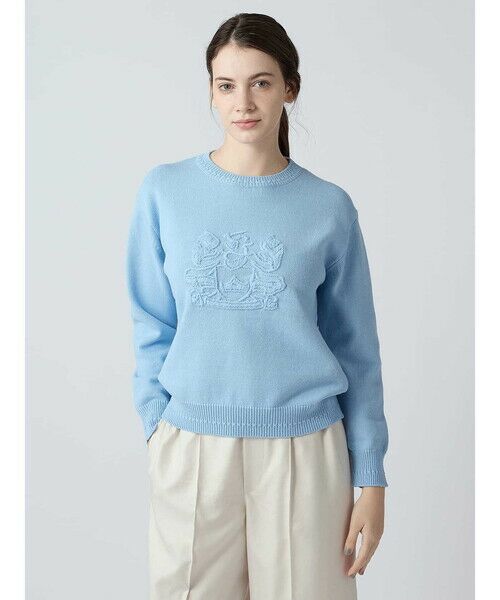Aquascutum / アクアスキュータム ニット・セーター | クレスト刺繍 コットンニット（ｻｯｸｽ）