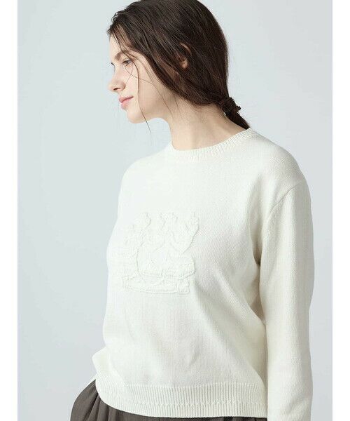 Aquascutum / アクアスキュータム ニット・セーター | クレスト刺繍 コットンニット | 詳細8