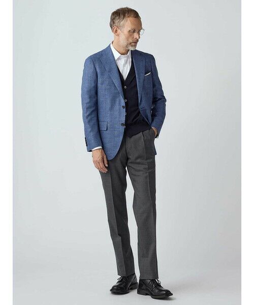 Aquascutum / アクアスキュータム テーラードジャケット | Wool Silk Linen Hopsack Jacket | 詳細1