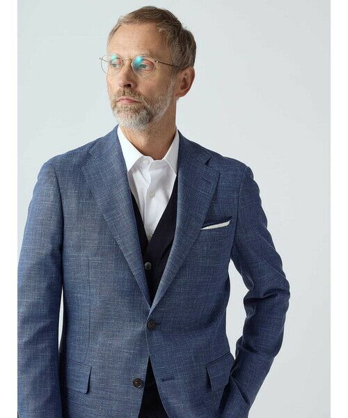 Aquascutum / アクアスキュータム テーラードジャケット | Wool Silk Linen Hopsack Jacket | 詳細5