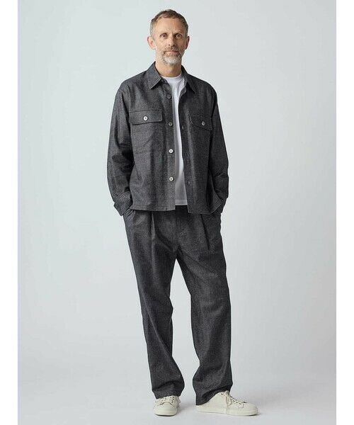 Aquascutum / アクアスキュータム ブルゾン | Broken Herringbone Denim Shirt Jacket | 詳細1