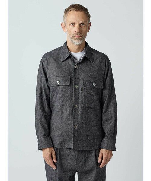 Aquascutum / アクアスキュータム ブルゾン | Broken Herringbone Denim Shirt Jacket | 詳細2