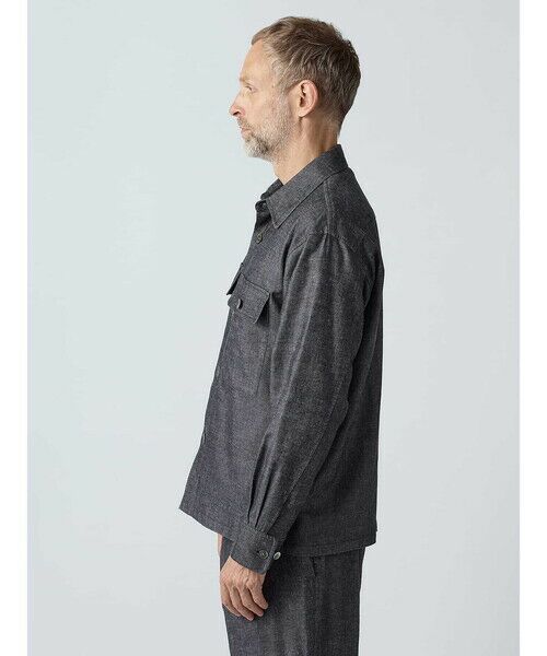 Aquascutum / アクアスキュータム ブルゾン | Broken Herringbone Denim Shirt Jacket | 詳細3