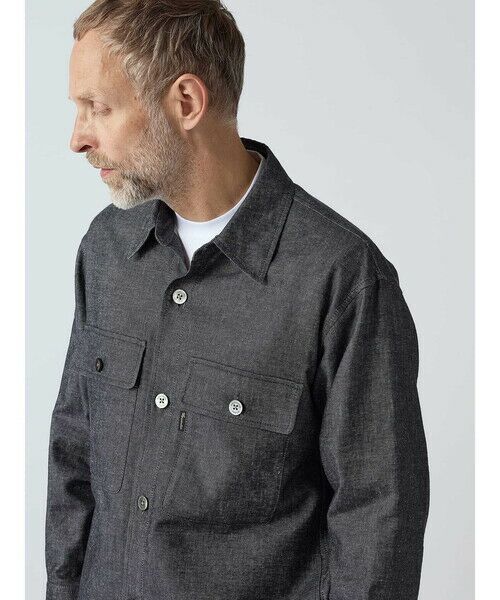 Aquascutum / アクアスキュータム ブルゾン | Broken Herringbone Denim Shirt Jacket | 詳細6