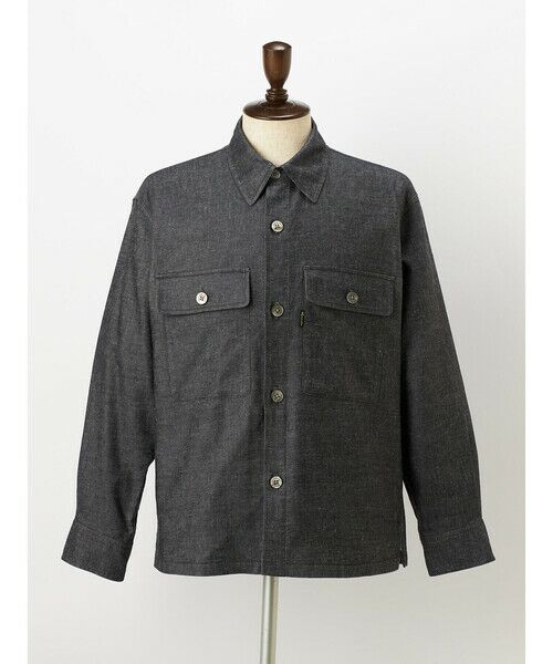 Aquascutum / アクアスキュータム ブルゾン | Broken Herringbone Denim Shirt Jacket | 詳細7