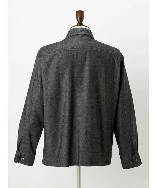 Aquascutum / アクアスキュータム ブルゾン | Broken Herringbone Denim Shirt Jacket | 詳細8