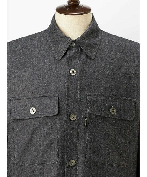 Aquascutum / アクアスキュータム ブルゾン | Broken Herringbone Denim Shirt Jacket | 詳細9