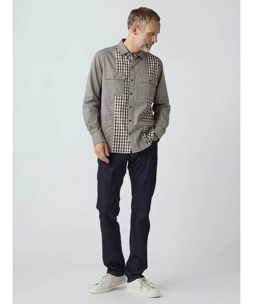 Aquascutum / アクアスキュータム シャツ・ブラウス | Crazy Pattern Club Check Over Shirt | 詳細1