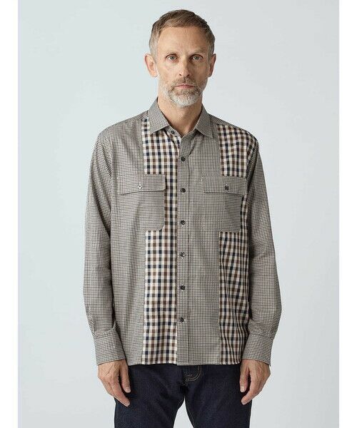 Aquascutum / アクアスキュータム シャツ・ブラウス | Crazy Pattern Club Check Over Shirt | 詳細2