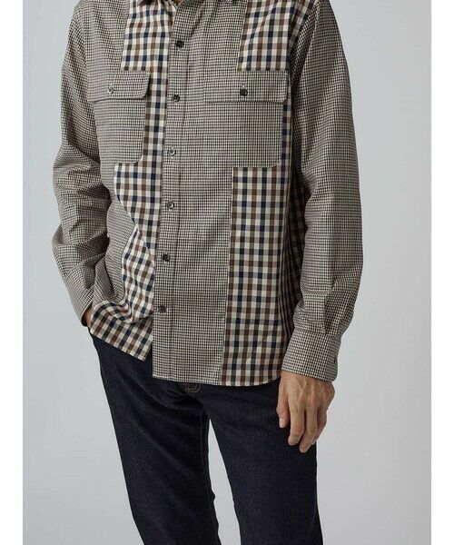 Aquascutum / アクアスキュータム シャツ・ブラウス | Crazy Pattern Club Check Over Shirt | 詳細5