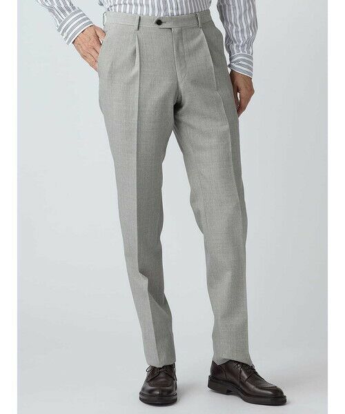 Aquascutum / アクアスキュータム スラックス・ドレスパンツ | High Twist Wool Trousers（ﾗｲﾄｸﾞﾚｰ）