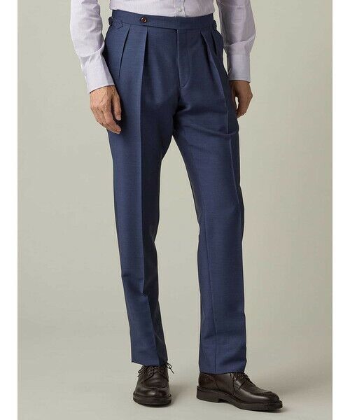 Aquascutum / アクアスキュータム スラックス・ドレスパンツ | Wool＆Mohair Trousers（ﾌﾞﾙｰ）