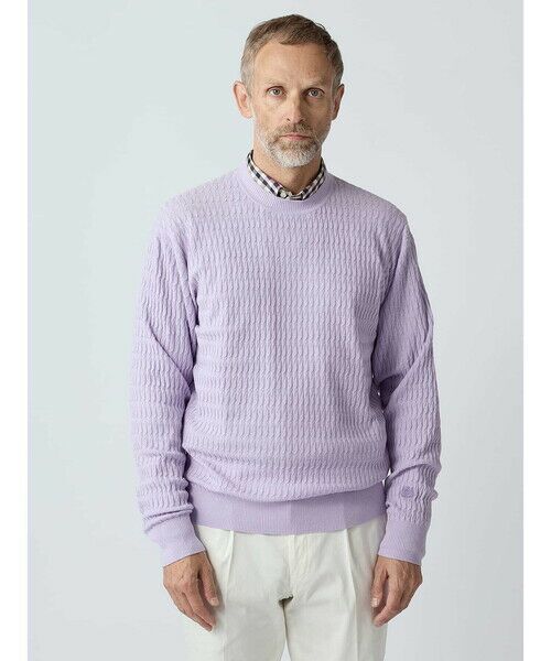 Aquascutum / アクアスキュータム ニット・セーター | Cable Crew-neck | 詳細2