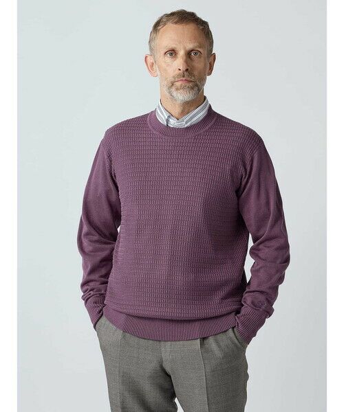 Aquascutum / アクアスキュータム ニット・セーター | Silk cashmere Crew-neck（ﾊﾟｰﾌﾟﾙ）