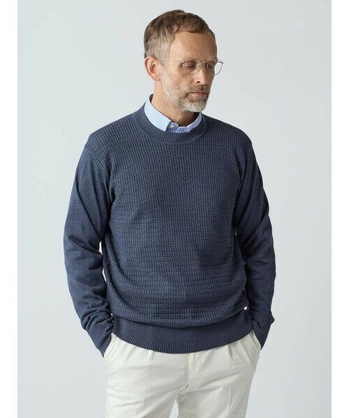 Aquascutum / アクアスキュータム ニット・セーター | Silk cashmere Crew-neck（ﾈｲﾋﾞｰ）