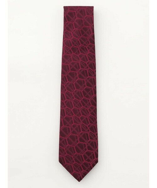 Aquascutum / アクアスキュータム ネクタイ | AQハニカムモチーフ小剣クレスト（ﾚｯﾄﾞ）