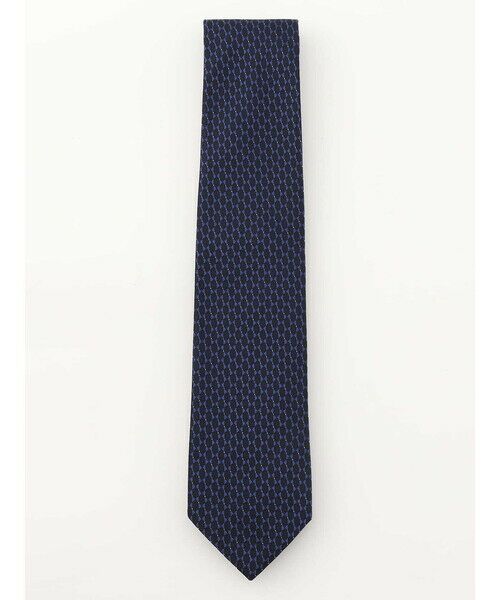 Aquascutum / アクアスキュータム ネクタイ | ハニカムパターン小剣クレスト（ﾈｲﾋﾞｰ）