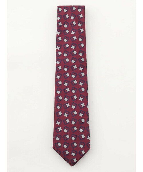 Aquascutum / アクアスキュータム ネクタイ | クラフトフラワーパターン（ﾚｯﾄﾞ）