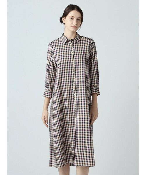 Aquascutum / アクアスキュータム ドレス | Anniversary check シャツドレス（ﾊﾟｰﾌﾟﾙ）